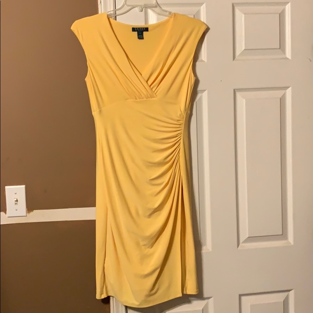 Yellow fitted dress